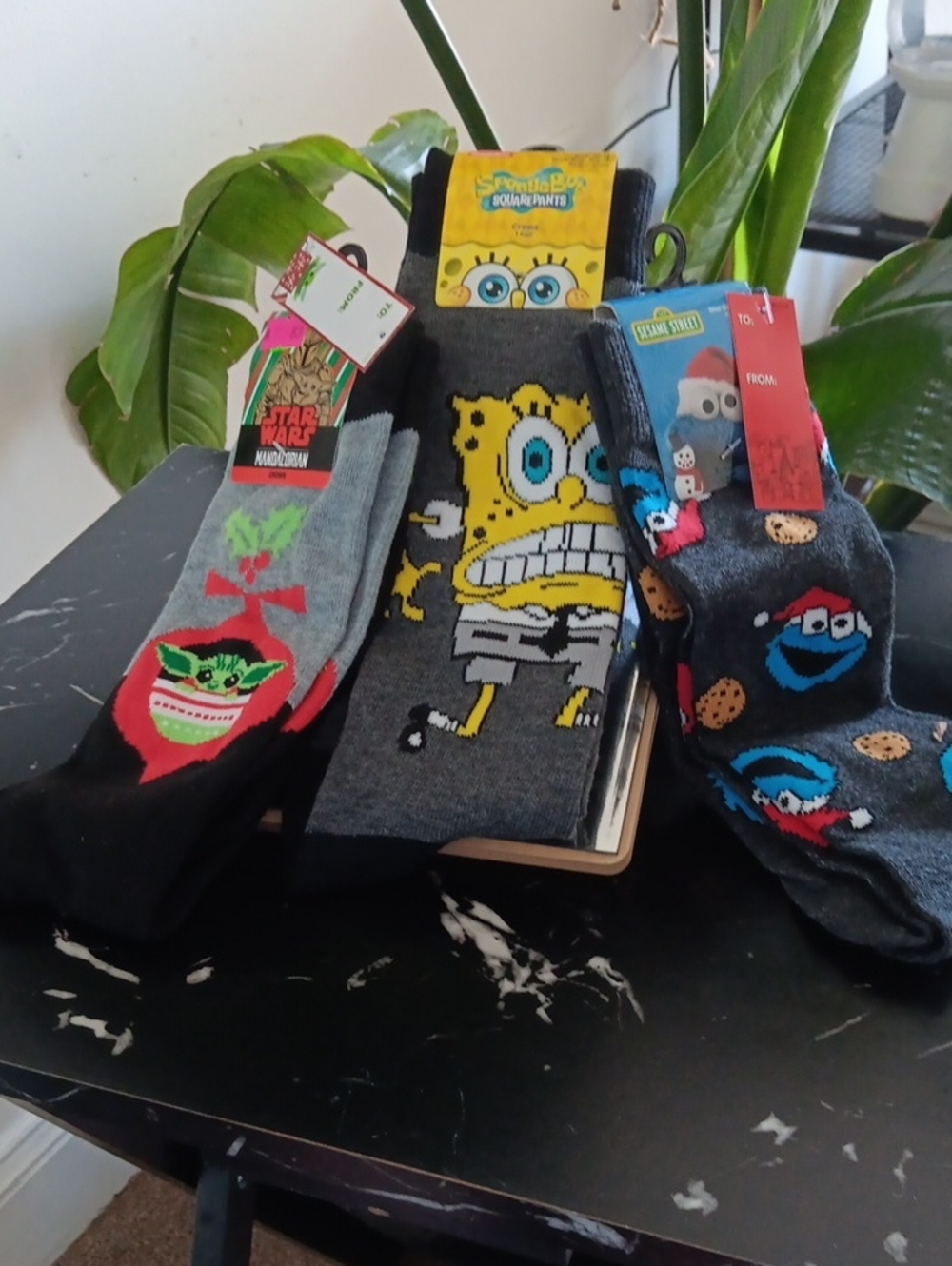 SpongeBobSquarePants ,Sesame Street Cookie Monster, and Star Wars Mandalorian - Picture 1 of 7